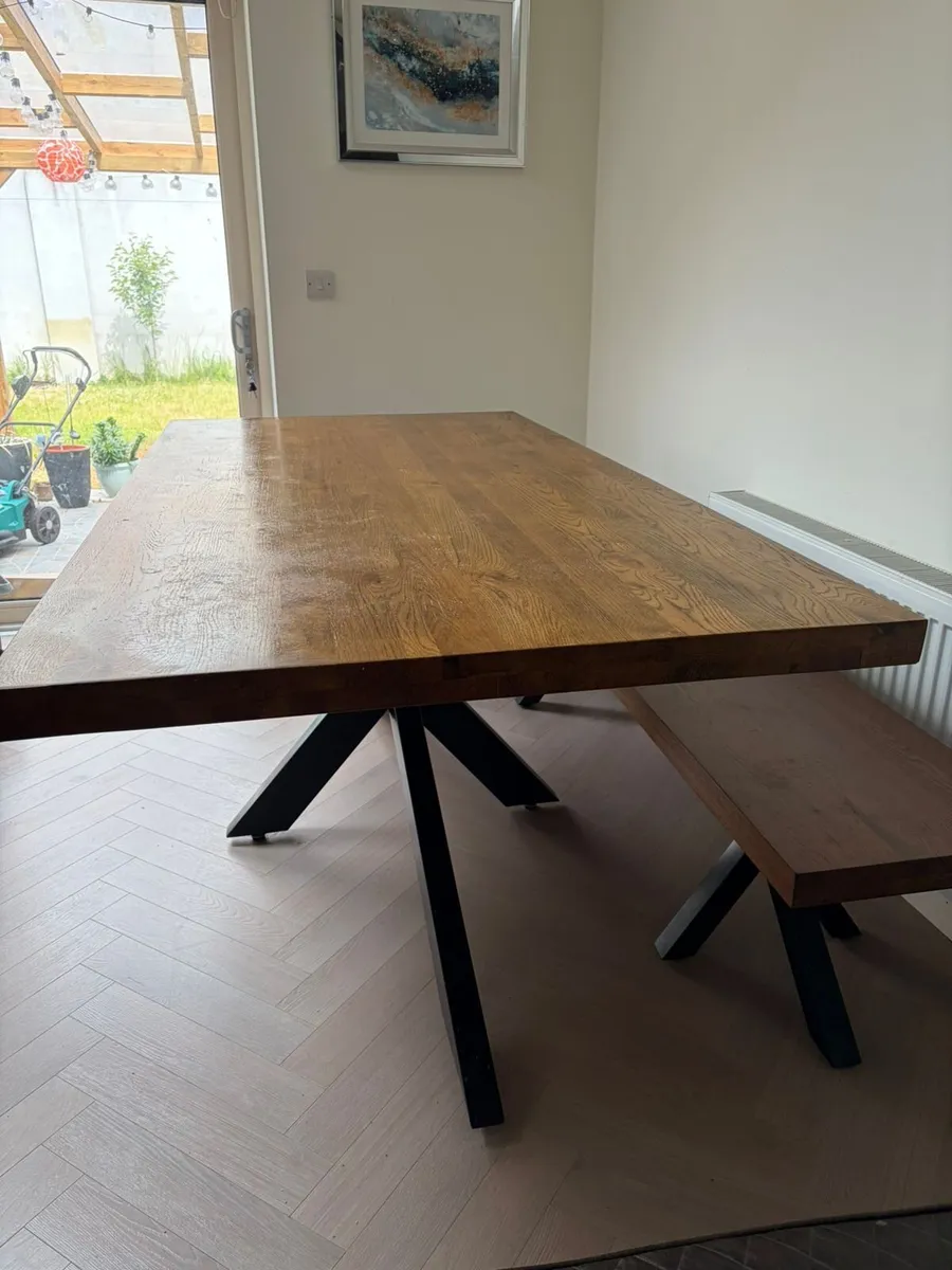 Solid Wood Dining Table + Bench - Image 2