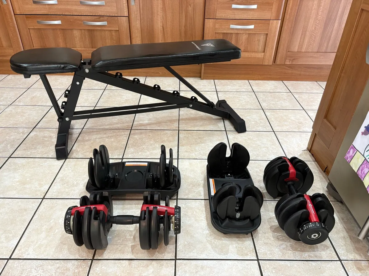 2.5KG TO 24KG SELECTABLE DUMBBELLS + WEIGHT BENCH! - Image 4