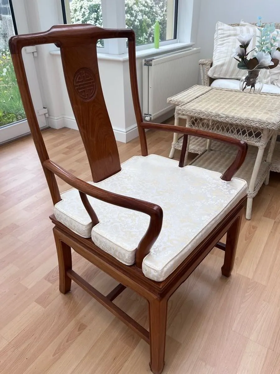 Solid Rosewood Dining Table & Chairs - Image 3
