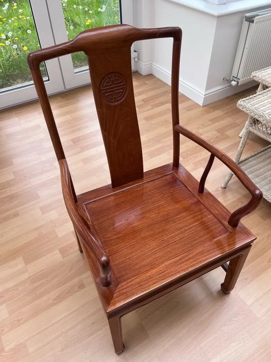 Solid Rosewood Dining Table & Chairs - Image 2