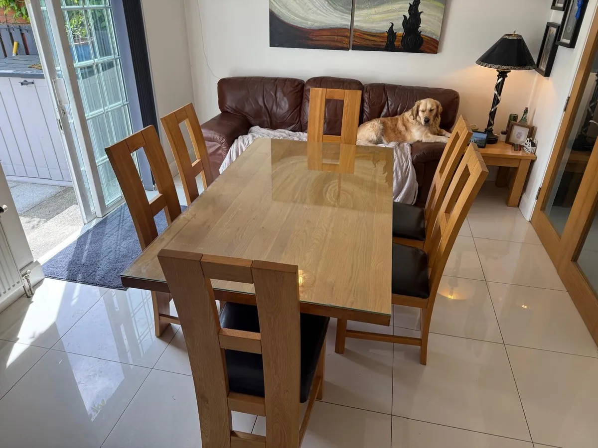 Dining  Table & 6 Chairs Solid Oak - Image 3