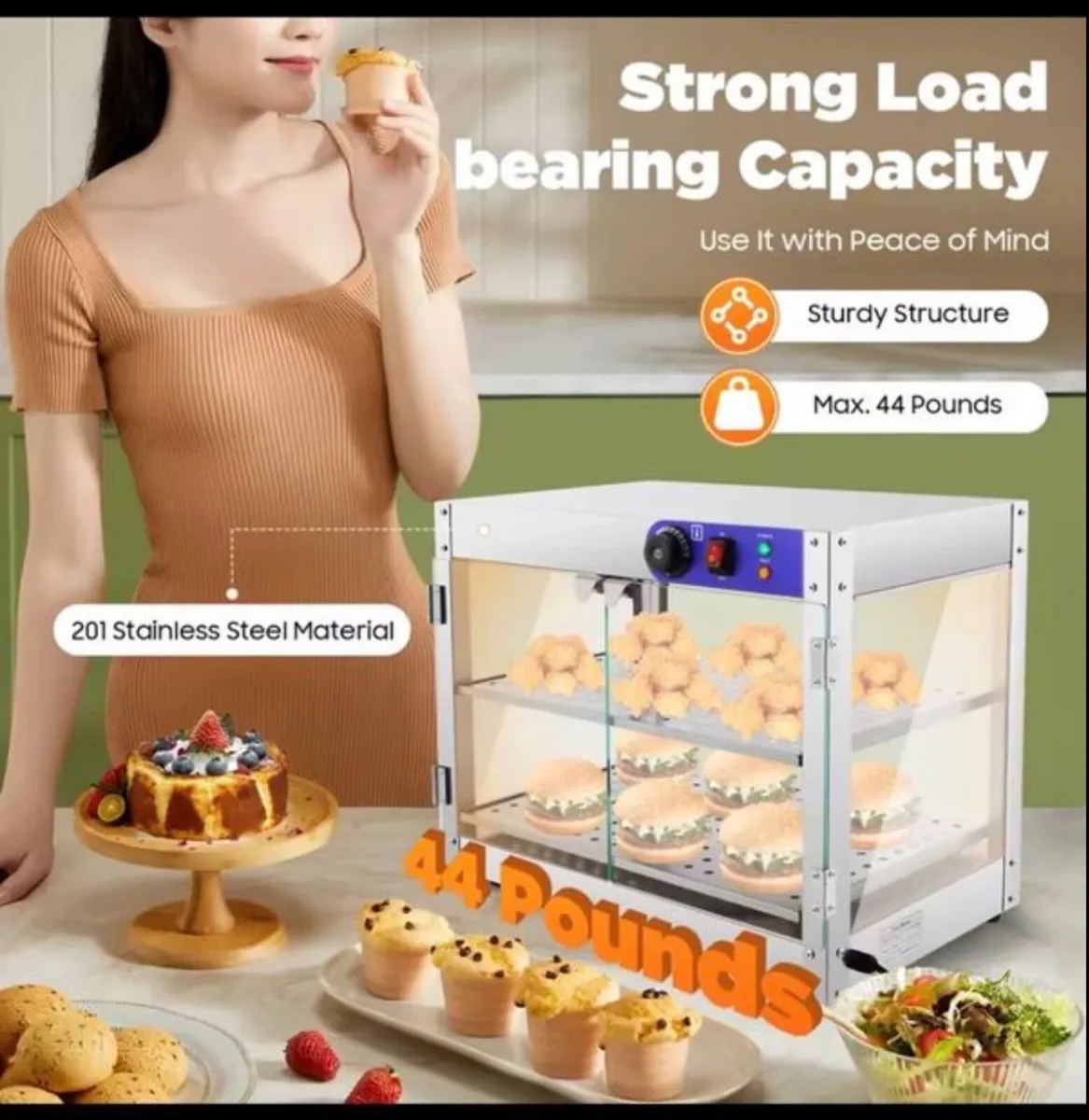 New 800W Food Warmer Display Cabinet - Image 3
