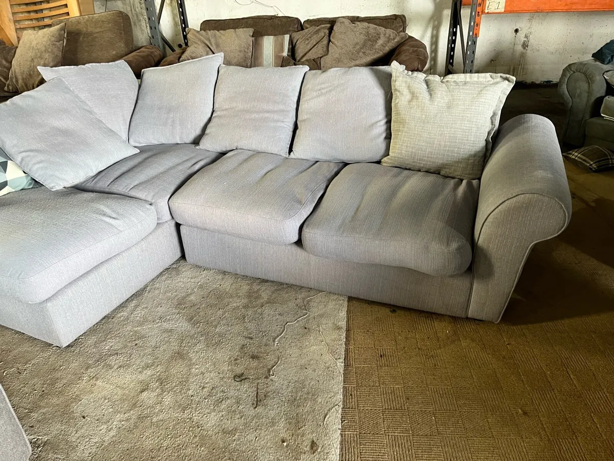 Grey corner sofa set l shaped couch - Image 3