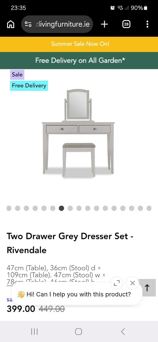Dressing table and stool - Image 1