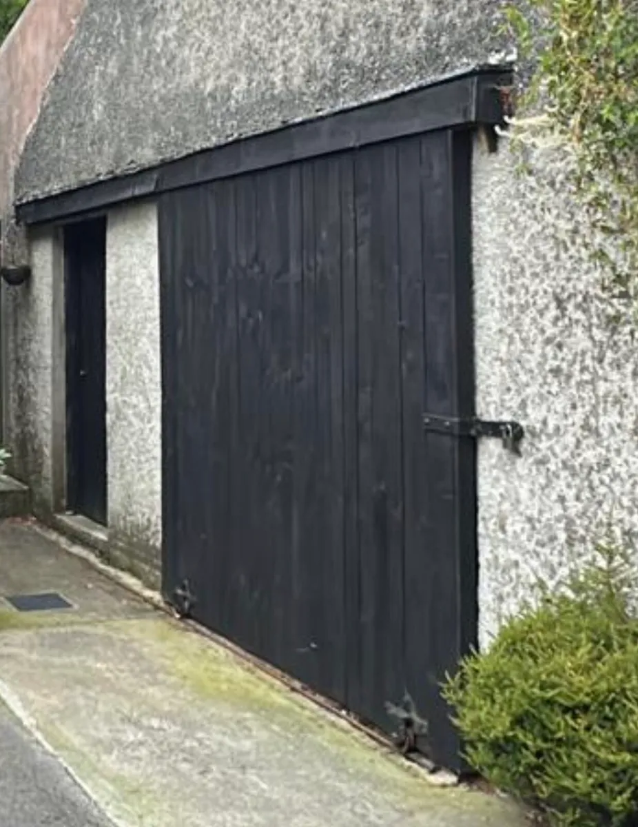 Large antique wooden sliding shed / garage door - Image 1