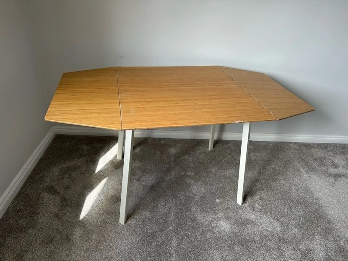 Drop Leaf bamboo table - Image 2