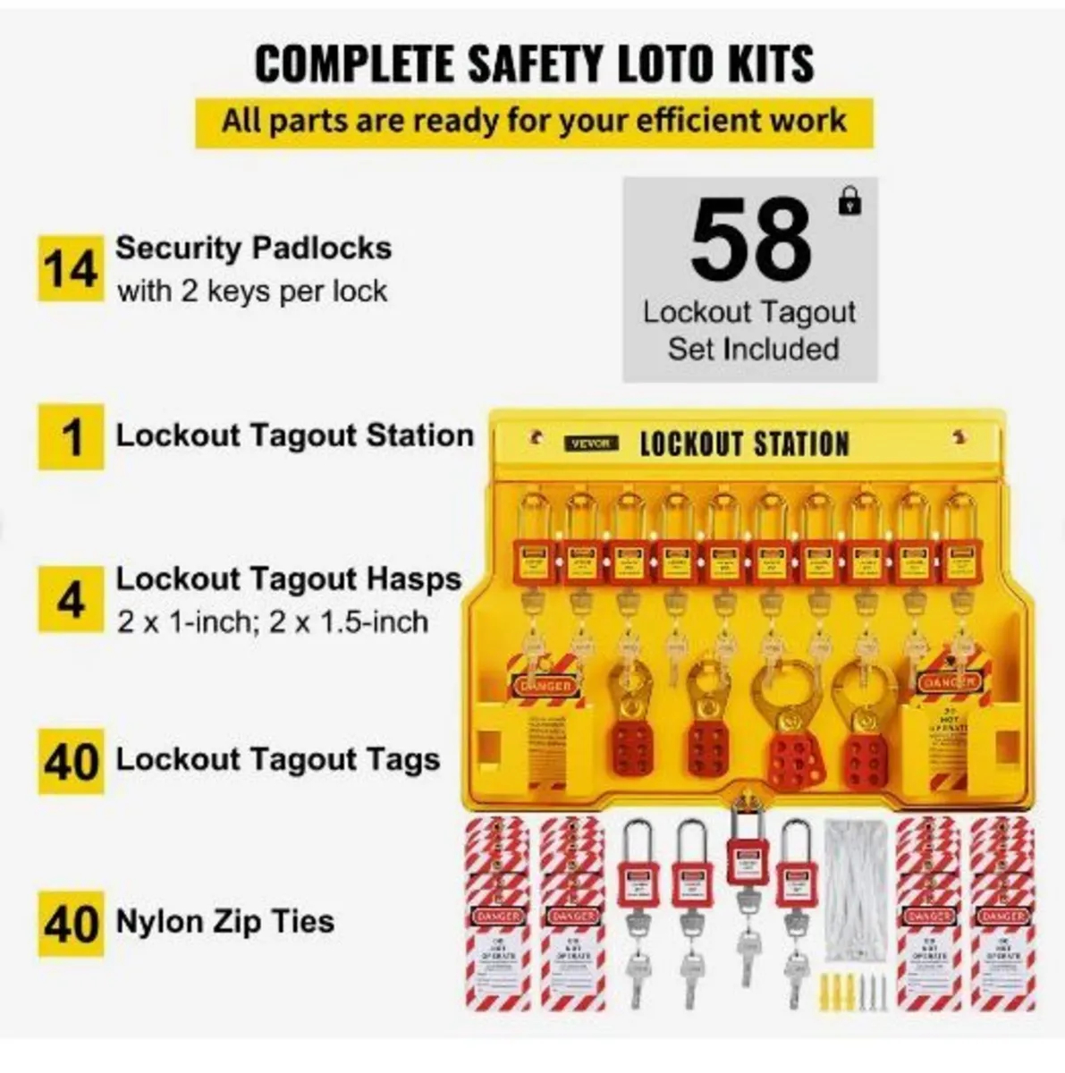 58 PCS Lockout Tagout Kits, Electrical Safety - Image 4