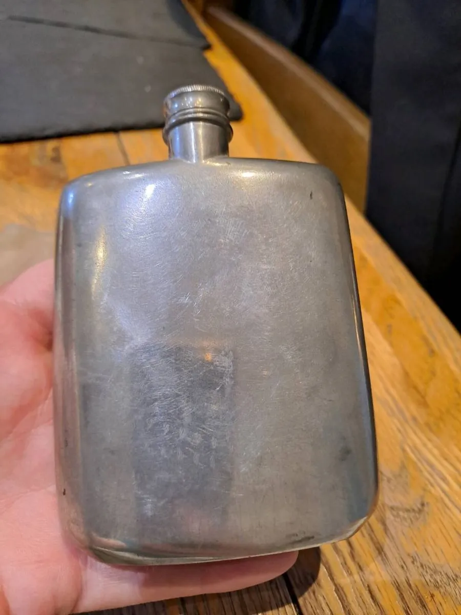 Vintage James Dixon Sons Sheffield Pewter Hip Flas - Image 4