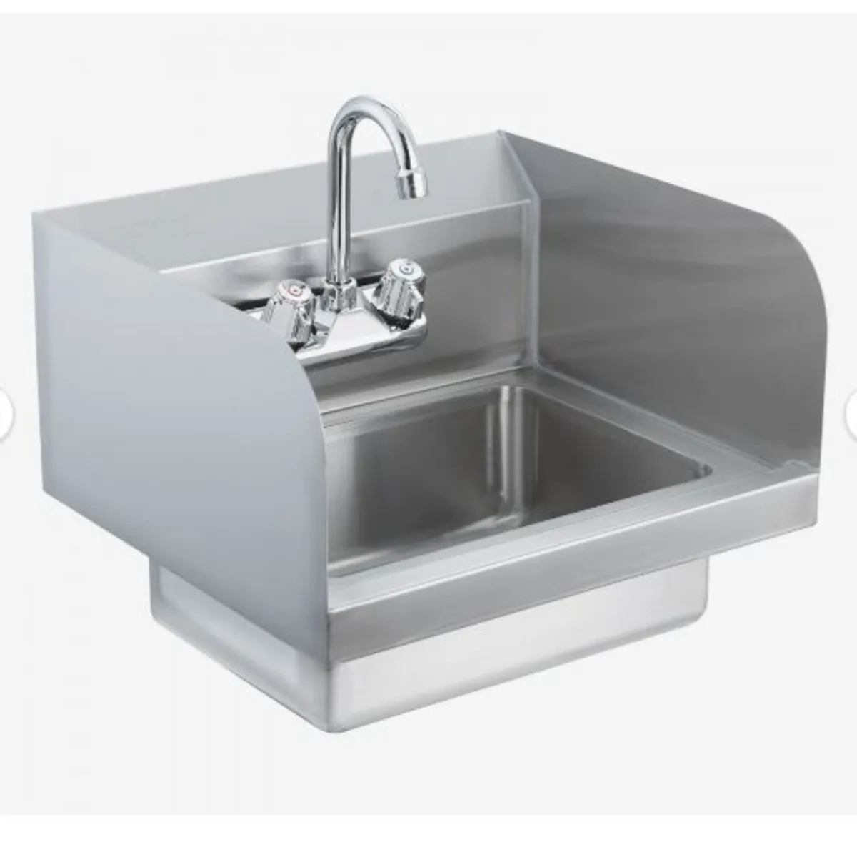 Commercial Hand Sink with Faucet and Side Splash - Image 3