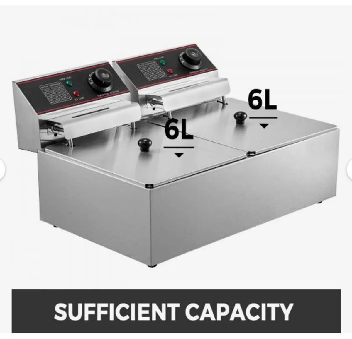 Double Deep Fat Fryer Large 5000W Commercial - Image 3