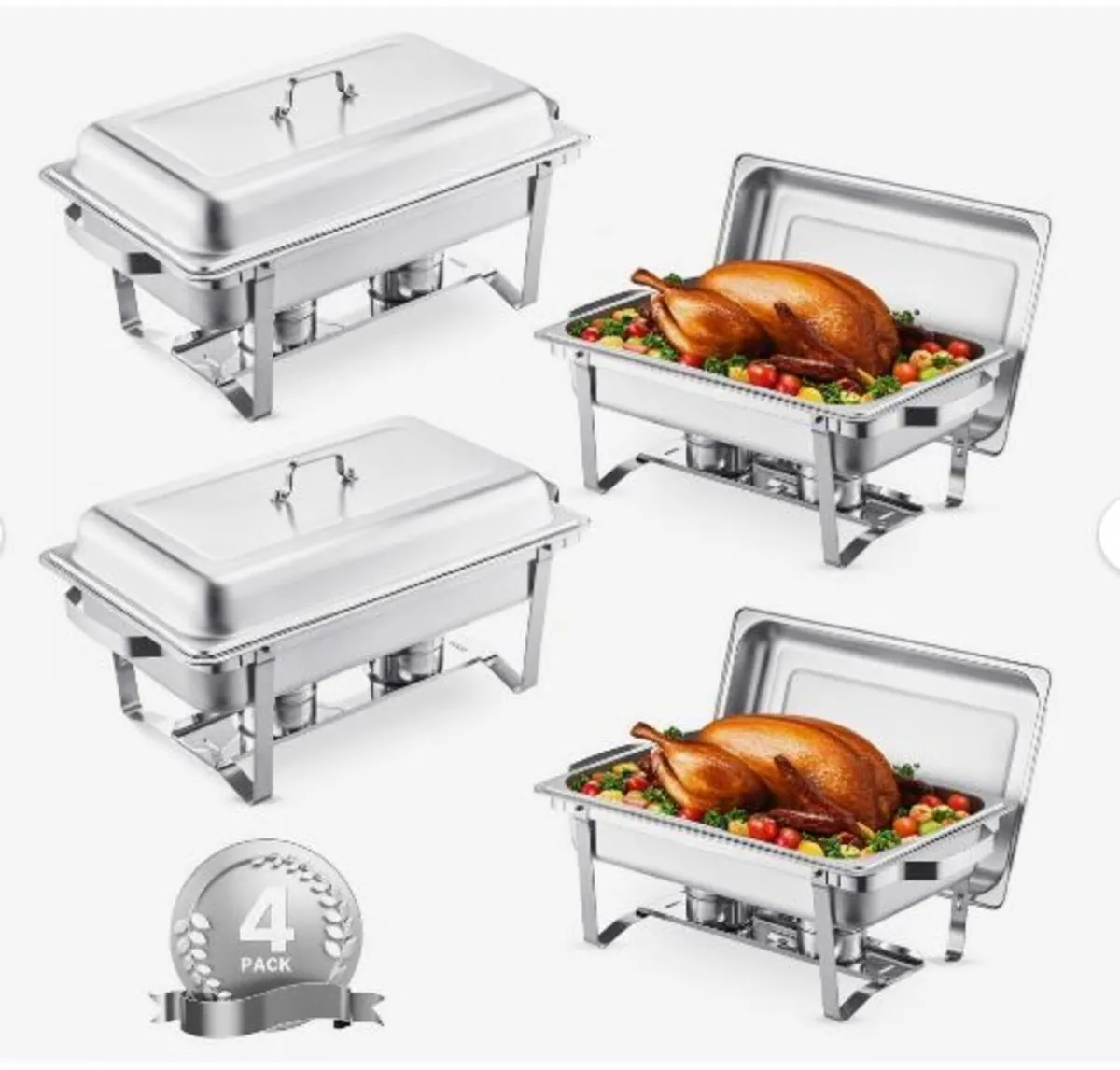 Chafing Dish Buffet Set, 8 Qt 4 Pack - Image 1