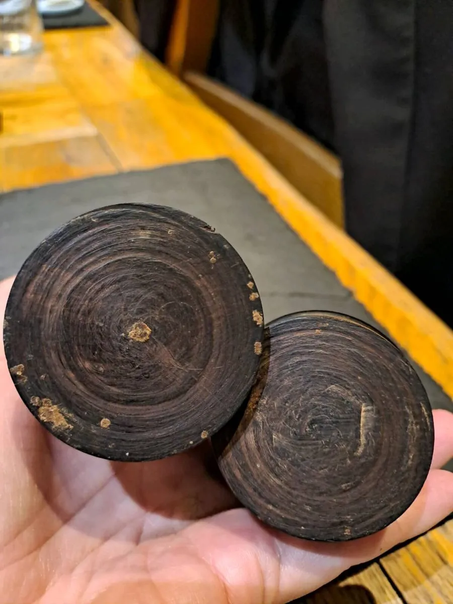 Vintage Hand Carved Hardwood Salt Pepper Shakers - Image 3