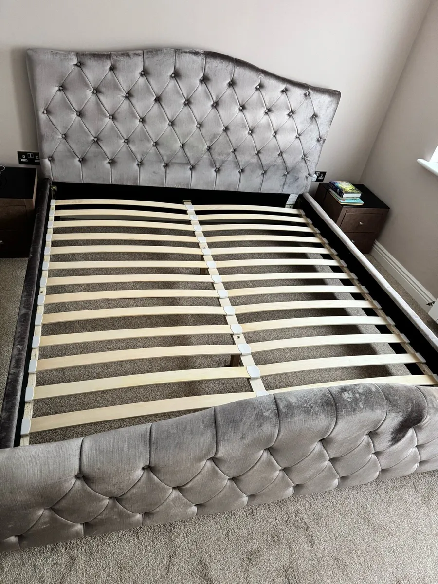 SuperKing bed frame with headboard - Image 1