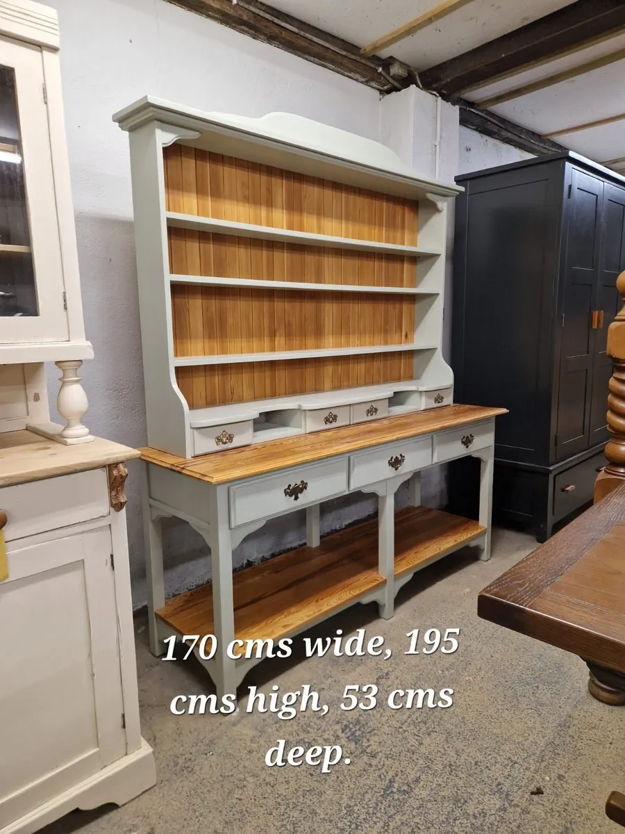 Large Vintage pine kitchen dresser - Image 4