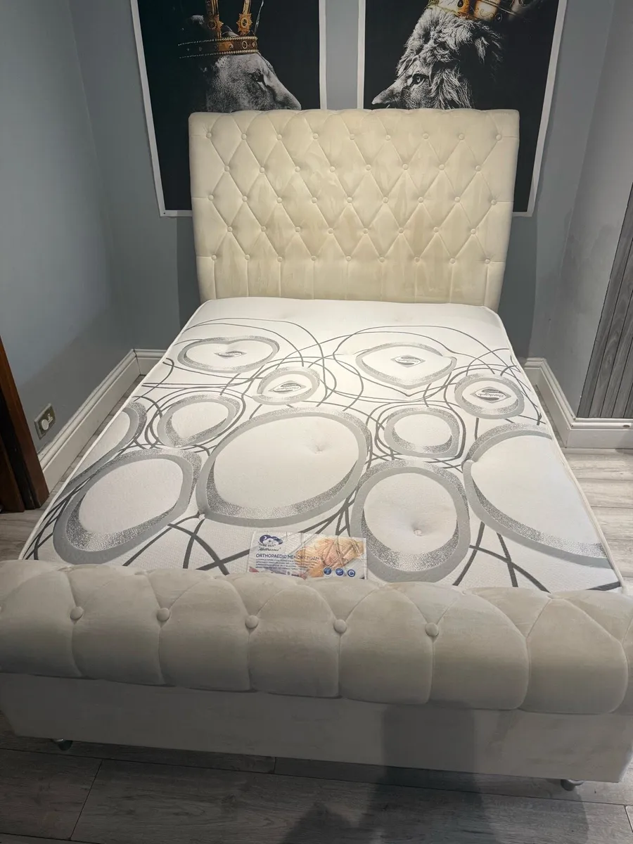 Double bed and mattress - Image 1