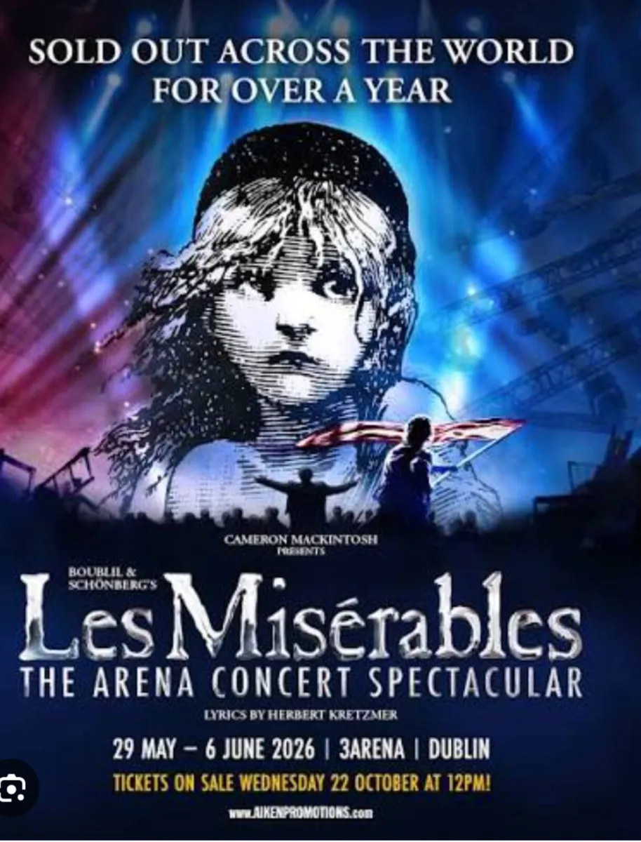 Les Miserables Dublin May 30 18:30