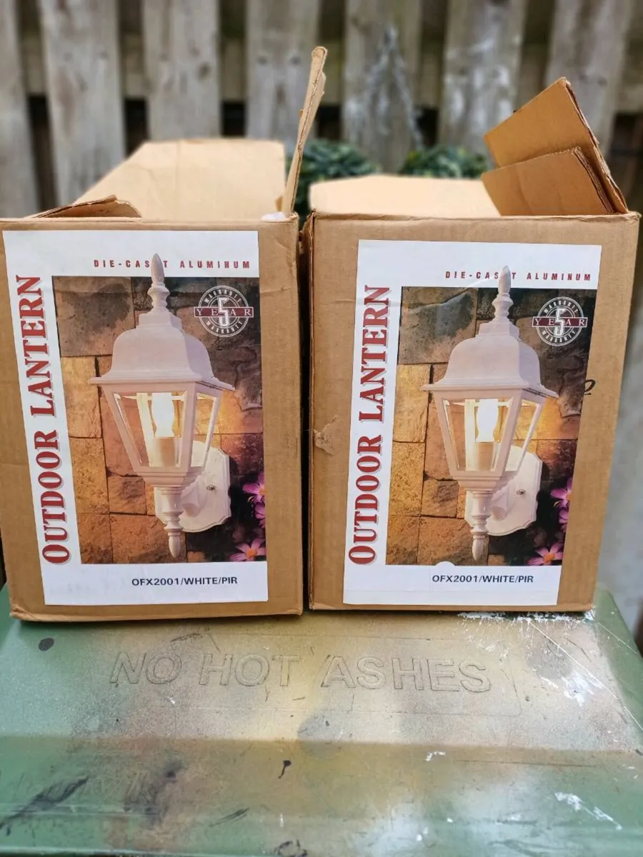 Vintage Aluminium Outdoor Wall Lanterns - Image 1