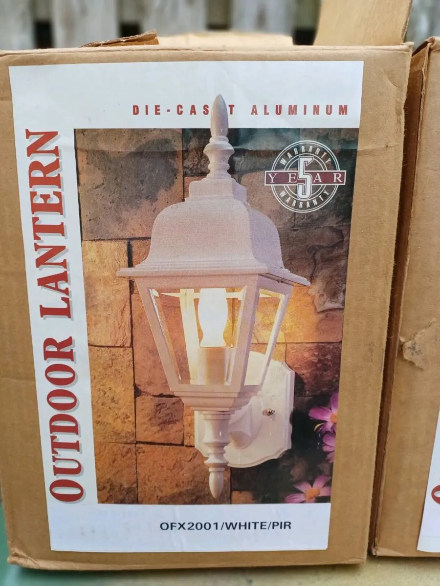 Vintage Aluminium Outdoor Wall Lanterns - Image 2