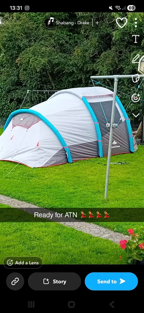 4 man air tent, used once!! - Image 1