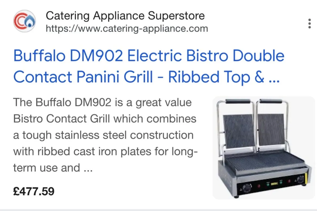 Buffalo Double Contact Panini Grill - Image 4