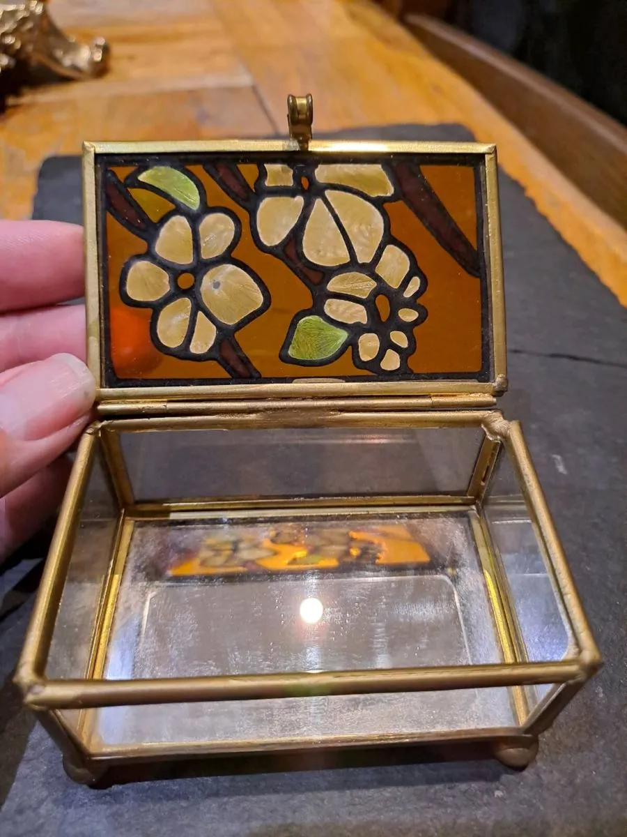 Vintage Brass and Glass Trinket Box - Image 2