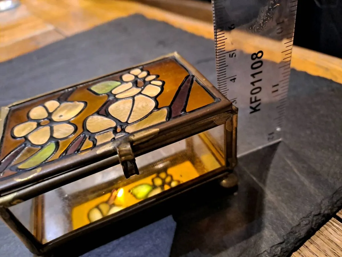 Vintage Brass and Glass Trinket Box - Image 4