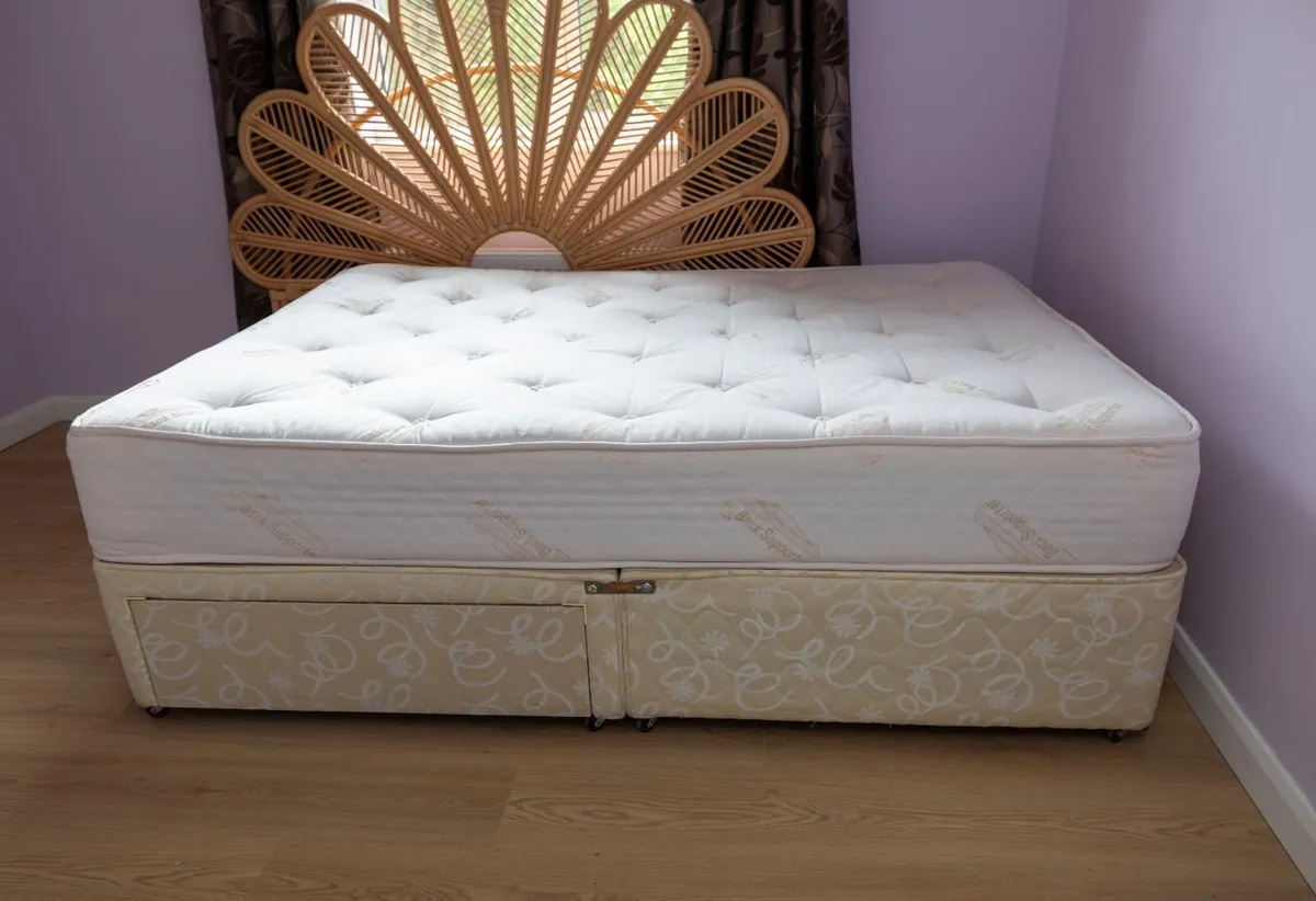 Divan Double Bed, Matress and headboard - Image 1