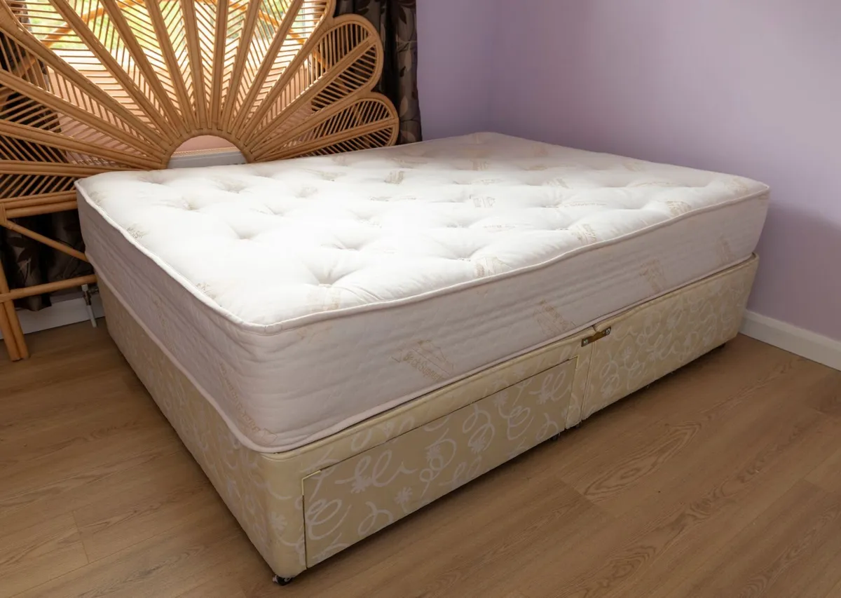 Divan Double Bed, Matress and headboard - Image 2