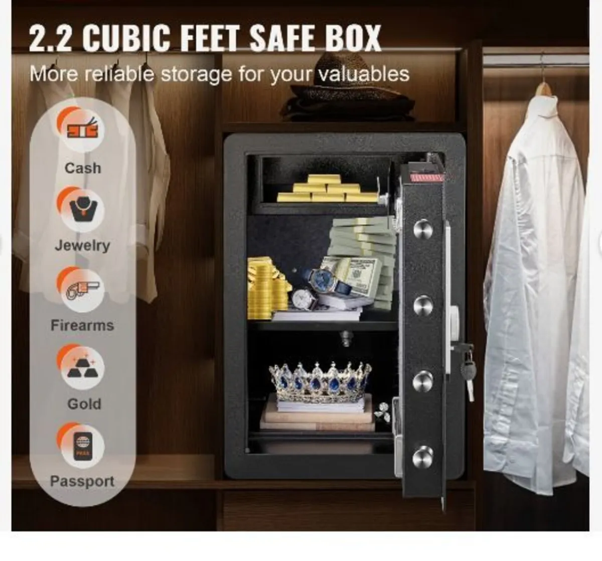 Safe, 62 L Home Safe, Steel Security - Image 1