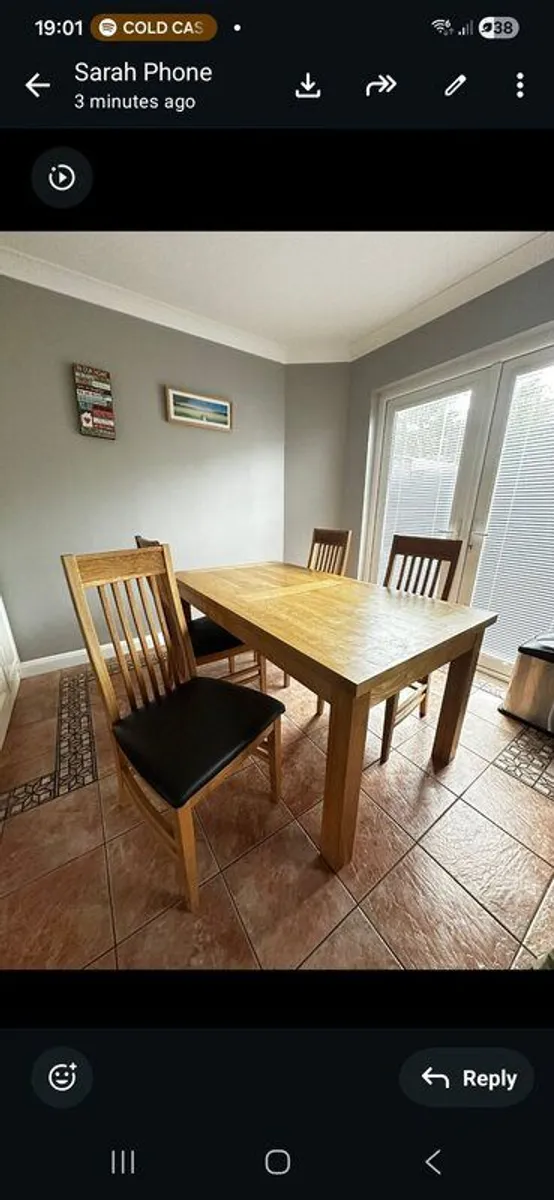 Oak Table and 4 chairs - Image 2