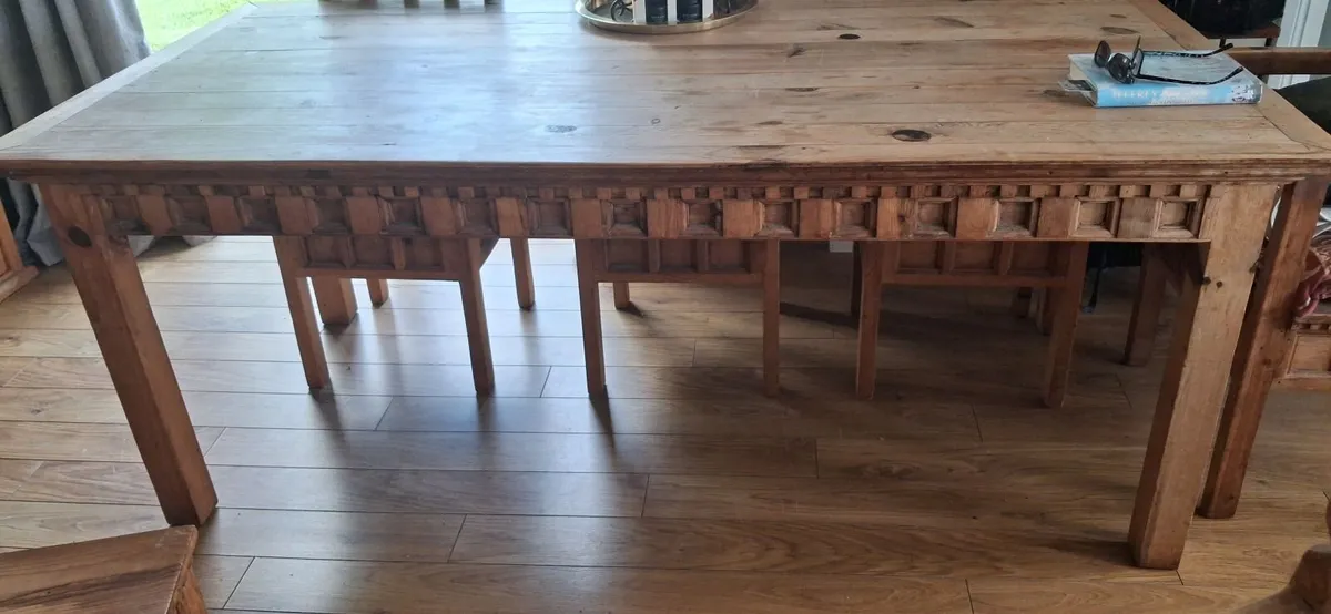 Hand carved dining set - Image 2