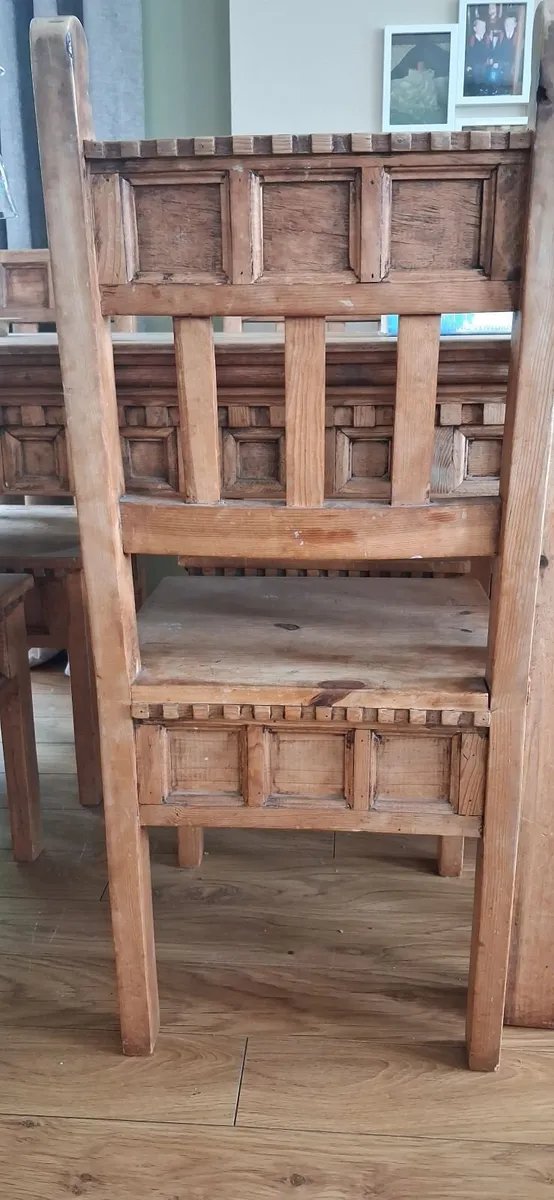 Hand carved dining set - Image 4