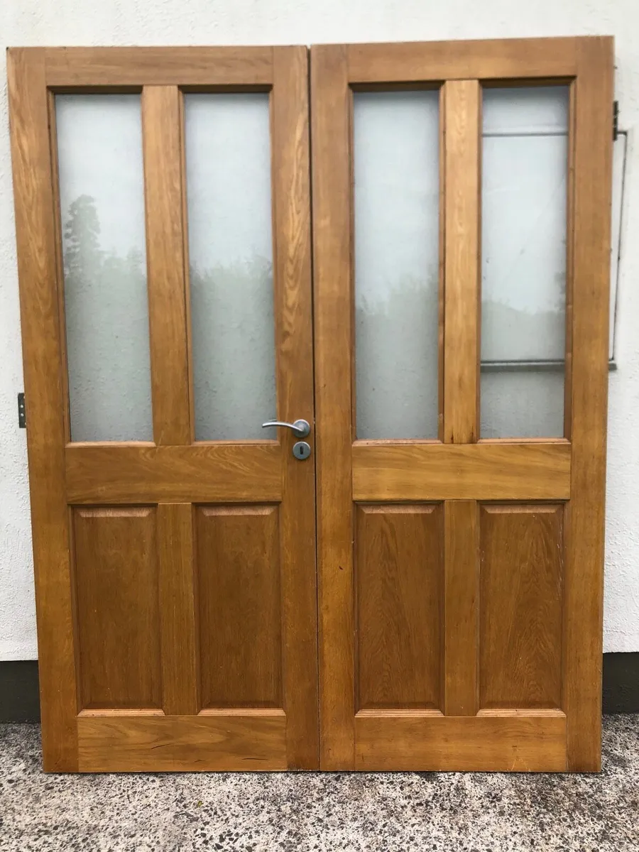 Oak glazed double doors