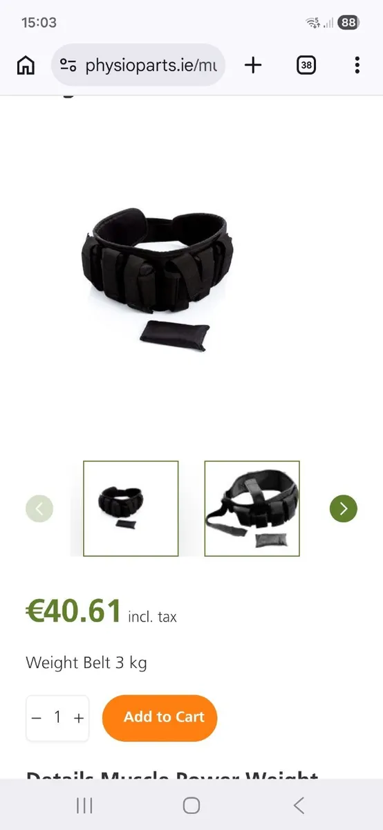 Muscle Power Weight Belt 3 kg - Image 2