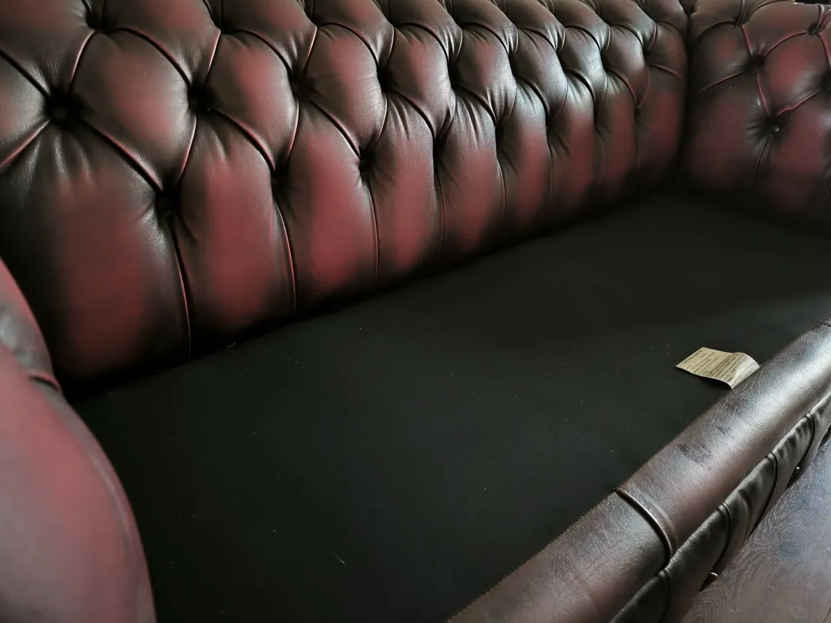 Vintage Leather Chesterfield Sofa - Image 3
