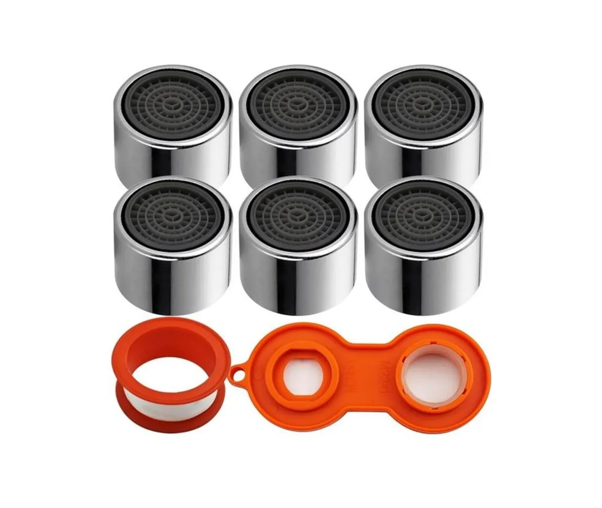 6x Tap Aerator 22mm Female + Wrench/Plumbers Tape - Image 1
