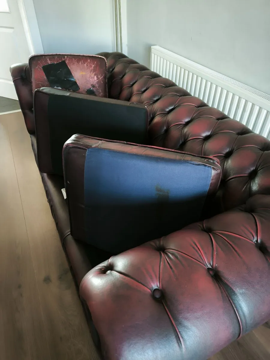 Vintage Leather Chesterfield Sofa - Image 4
