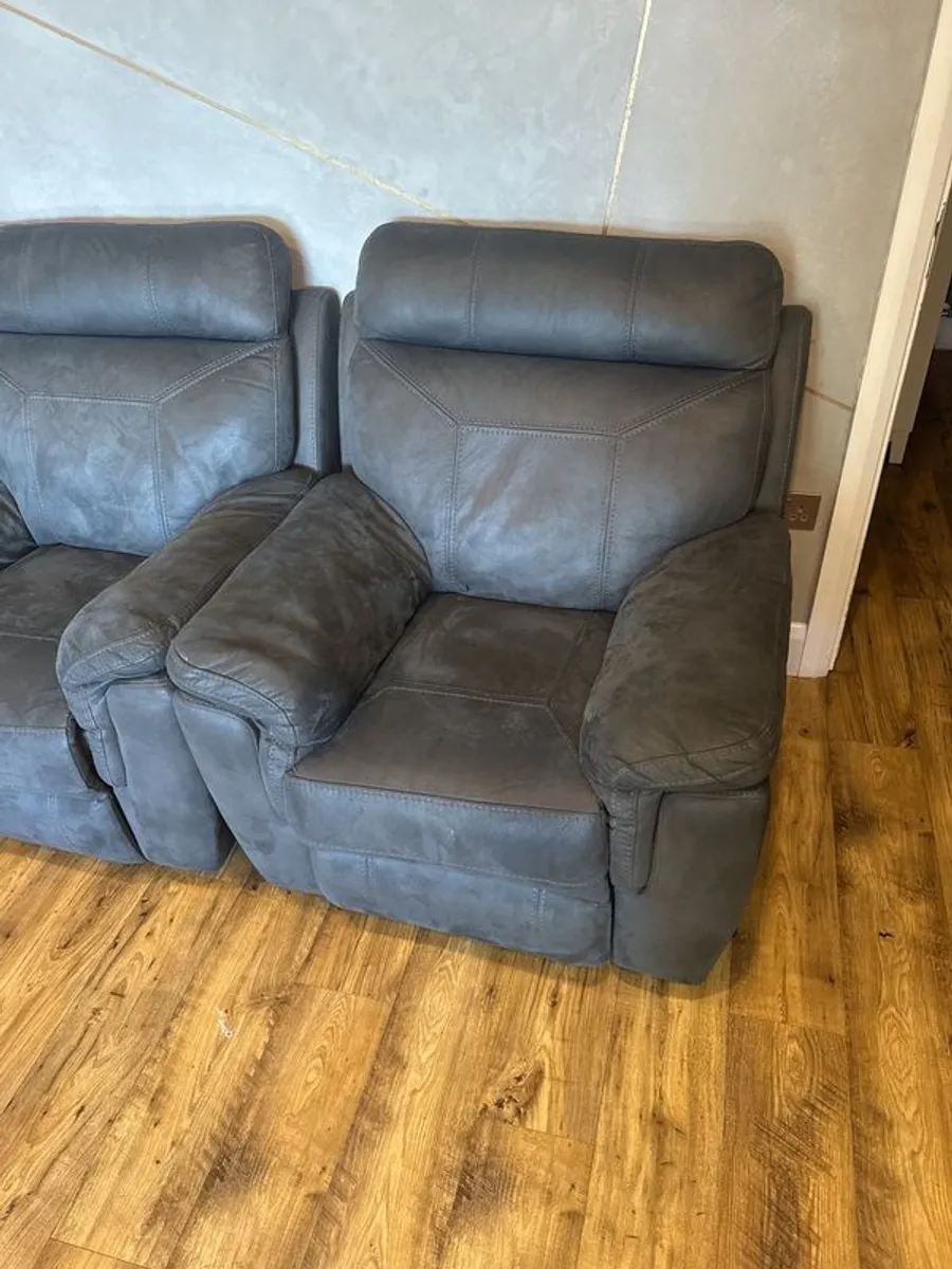 recliners set of 2, sofa armchairs grey - Image 2