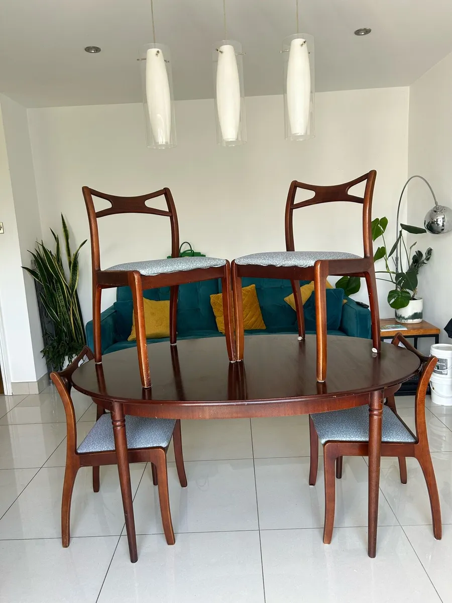 Mid century table set retro vintage extendable - Image 1