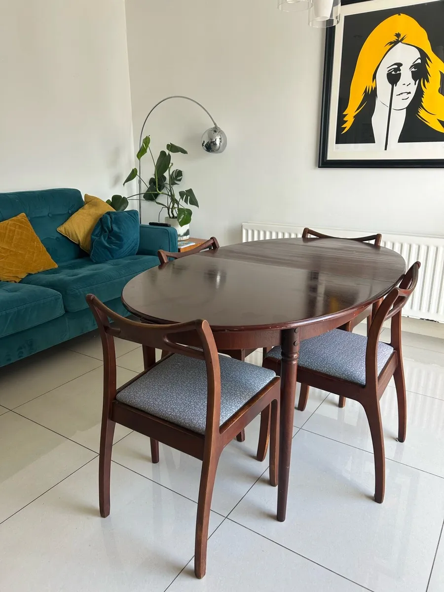 Mid century table set retro vintage extendable - Image 2
