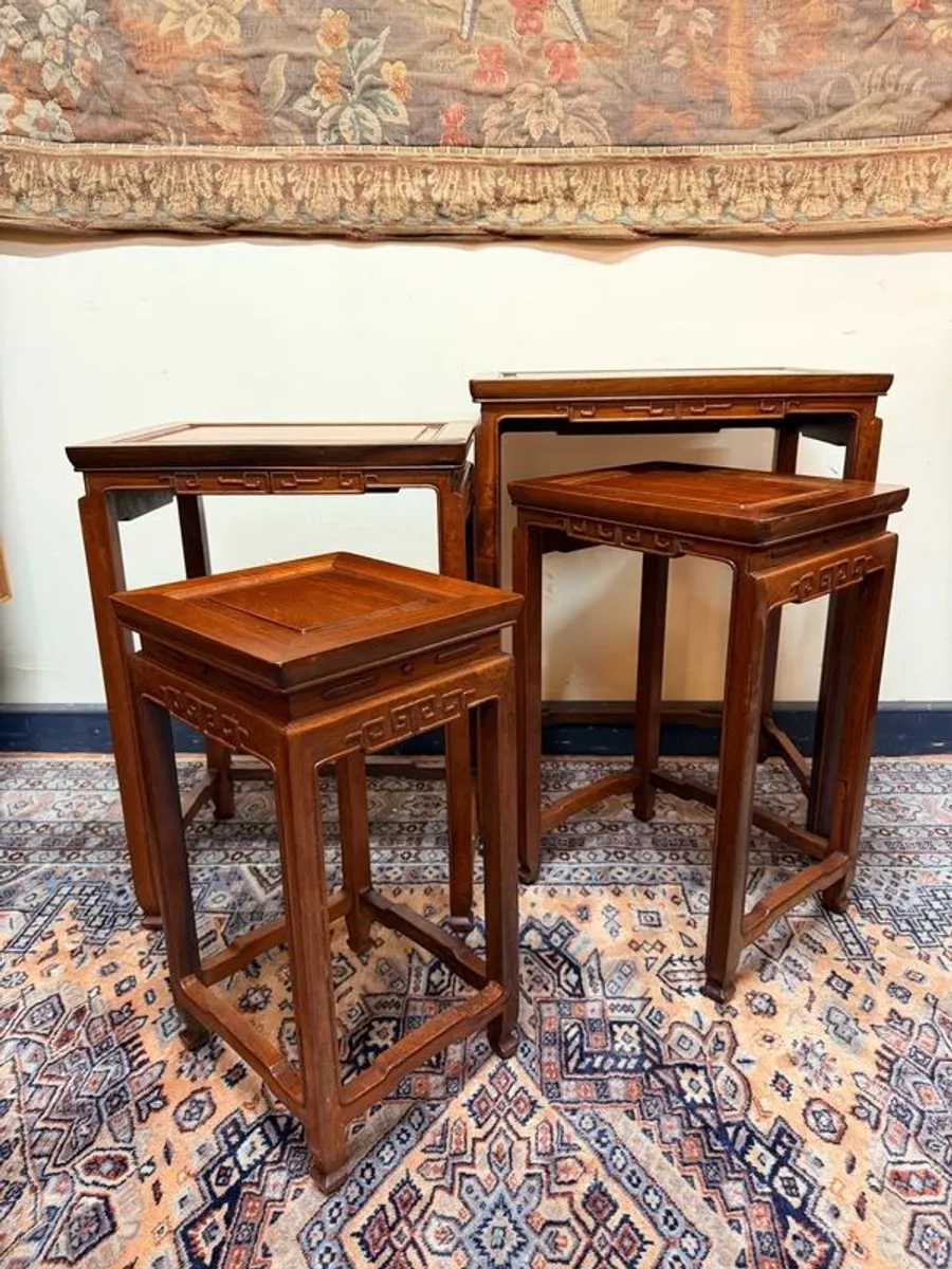 Vintage 1960s Hongmu Style Nesting Tables - Image 3