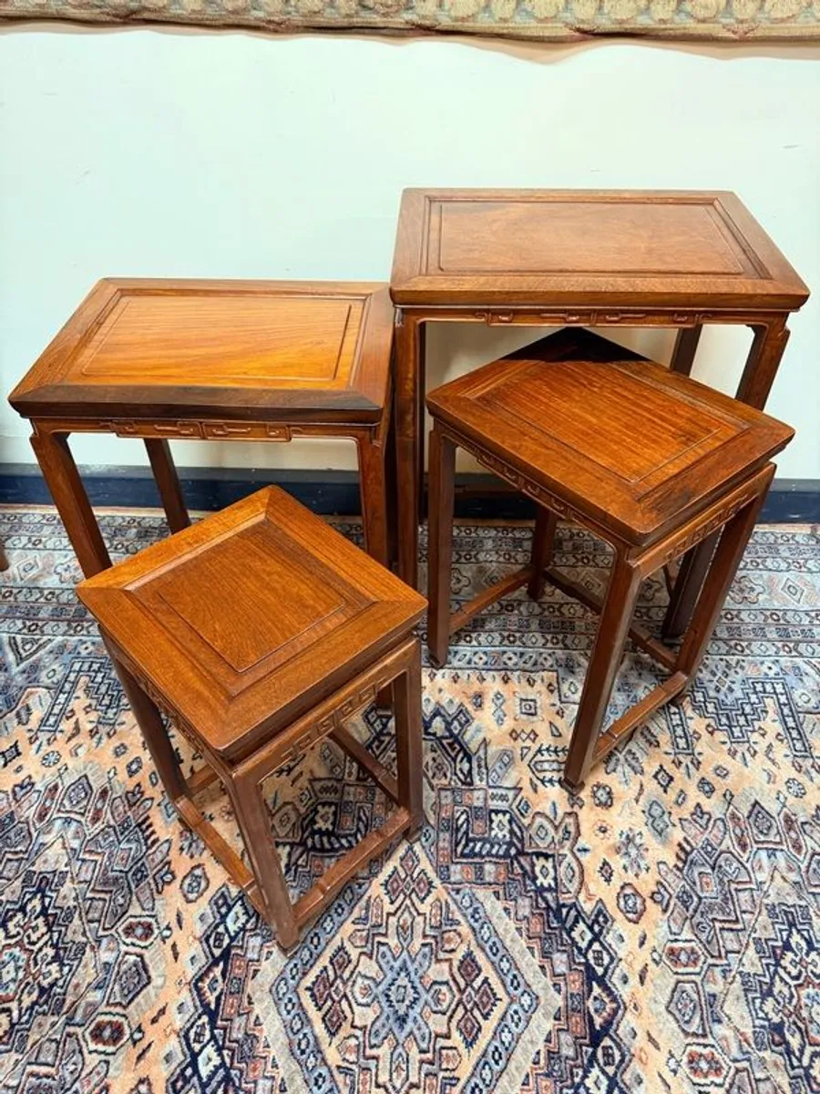 Vintage 1960s Hongmu Style Nesting Tables - Image 4