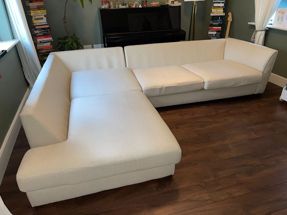 Cream L-Shaped Corner Sofa – Excellent Condition - Image 1