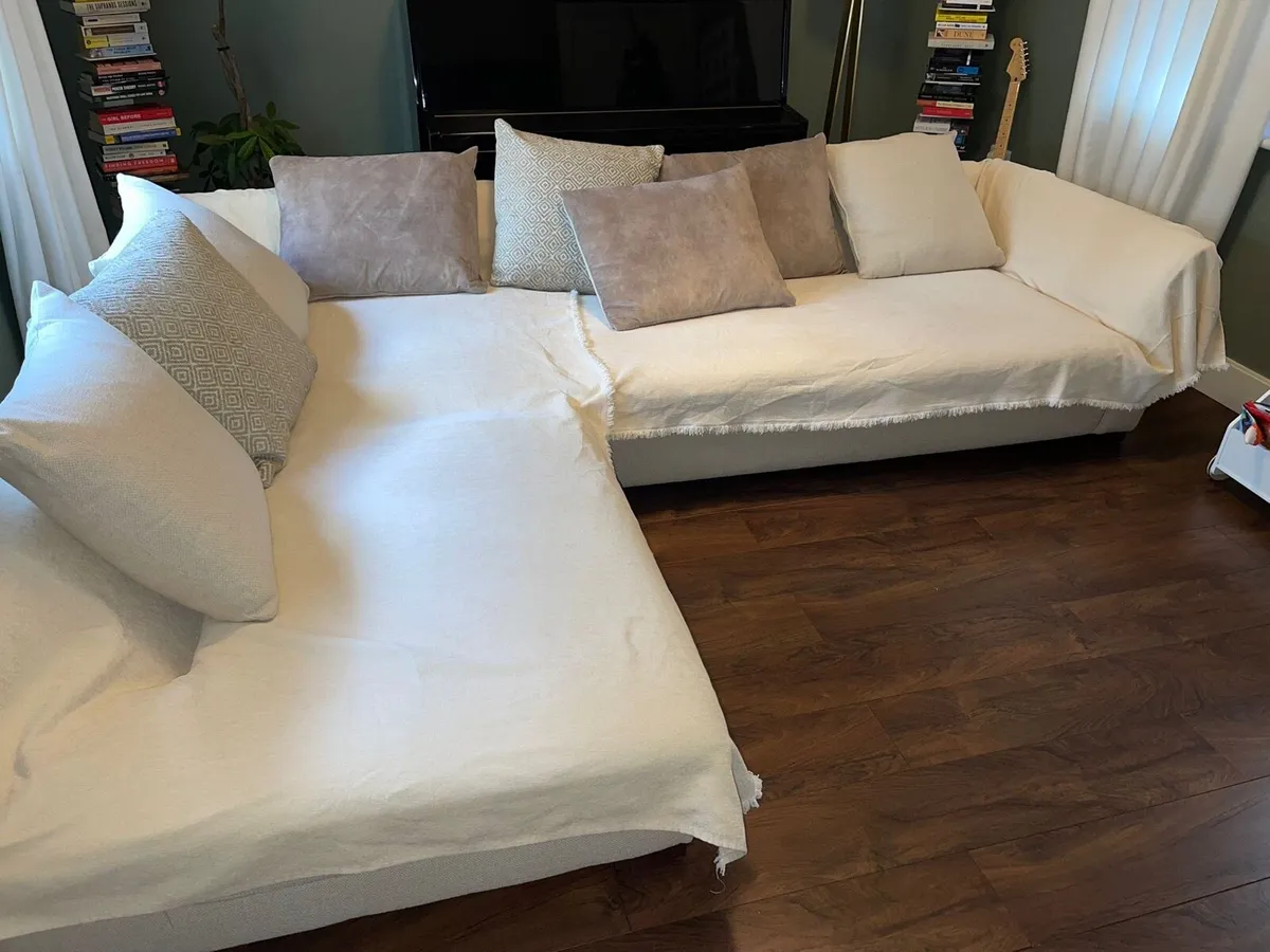 Cream L-Shaped Corner Sofa – Excellent Condition - Image 4
