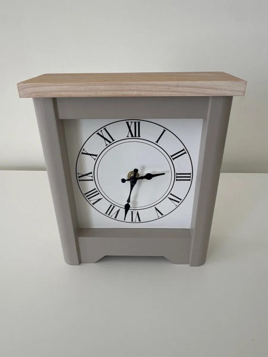 Next Grey & Oak Mantel Clock - Image 2