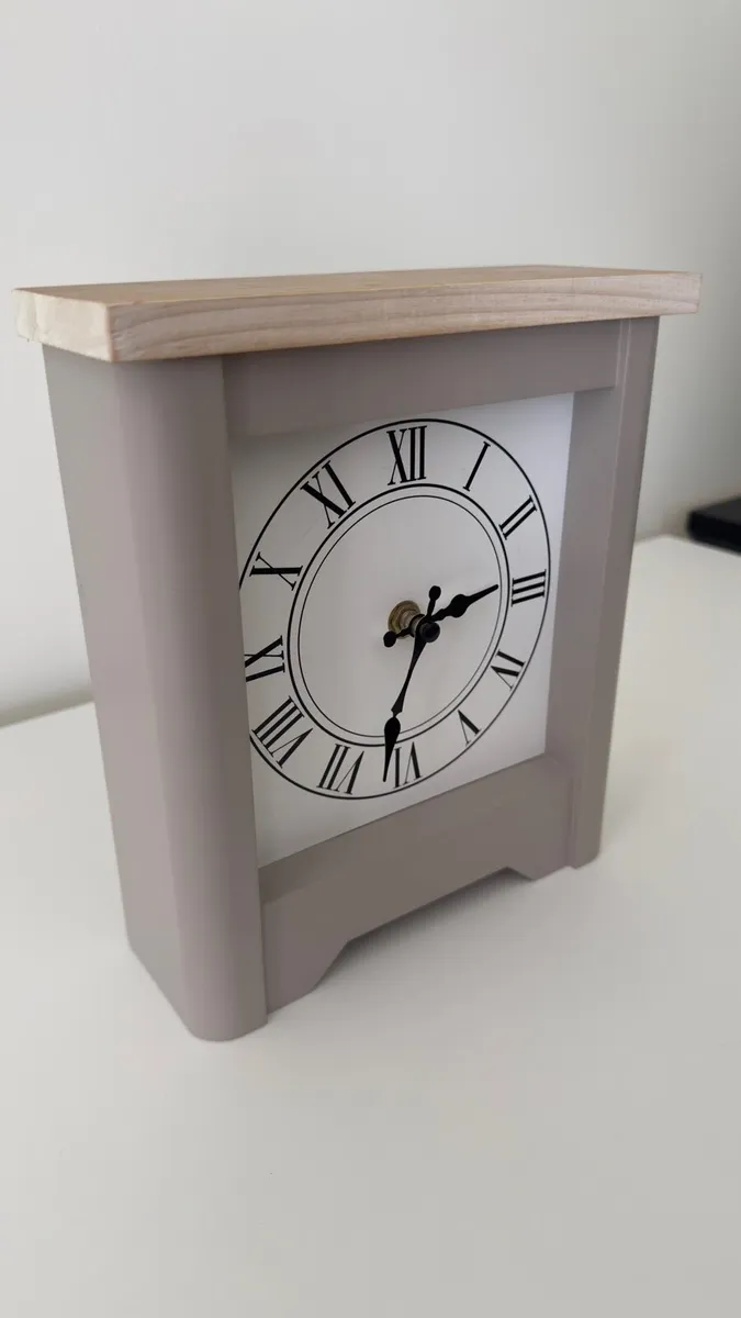 Next Grey & Oak Mantel Clock - Image 4