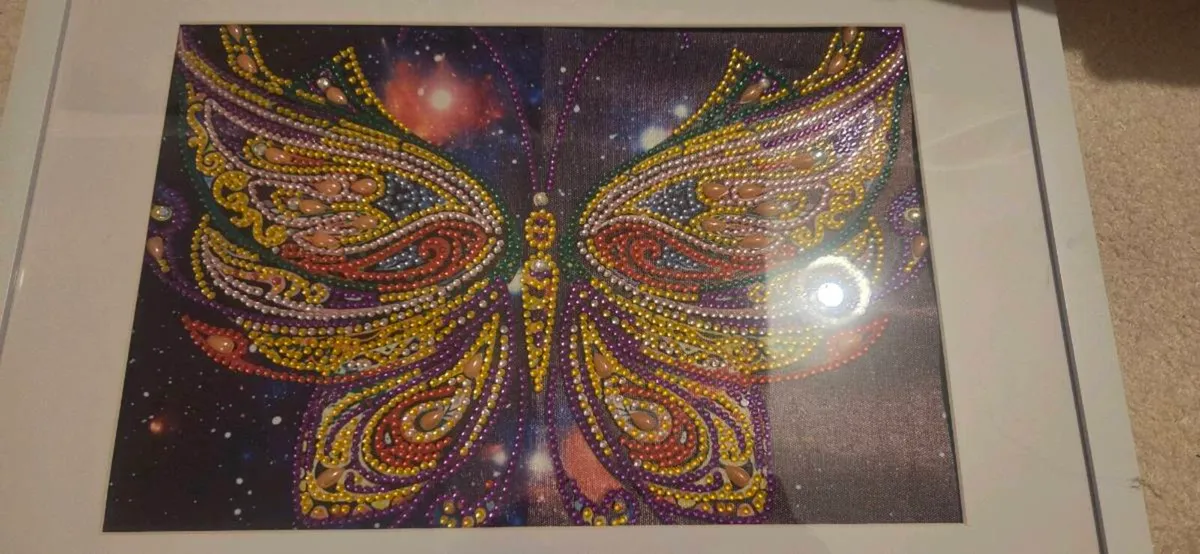 Handmade Butterfly Diamond Art Framed Wall Art Gal - Image 2