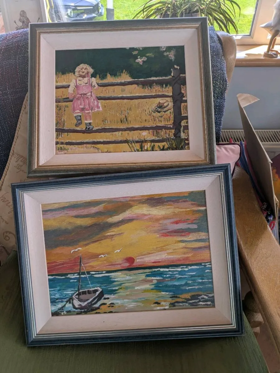Two oil paintings in beautiful timber frames. - Image 2