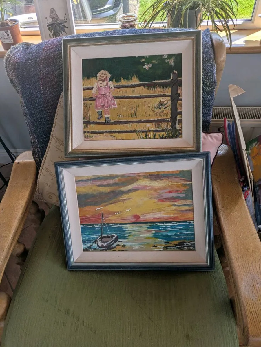 Two oil paintings in beautiful timber frames. - Image 1