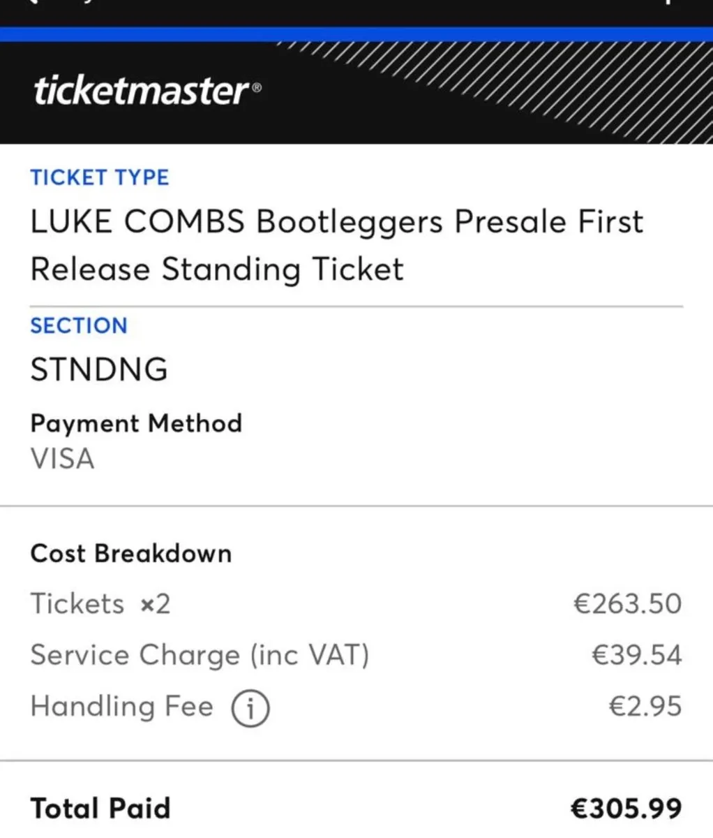 2 Luke Combs tickets-19th July - Image 2